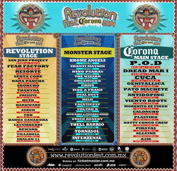 Horarios Revolution Fest 2014