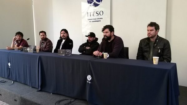 La banda durante la rueda de prensa realizada en Casa ITESO Clavigero.